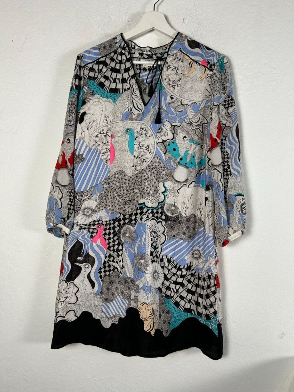 Anthropologie Drawing By Florence Balducci Silk Cleo Dress Medium Boho NWOT